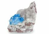 Vibrant Blue Cavansite Crystals on Sparkling Stilbite - India #357238-1